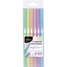 Filctoll készlet 6/12, kétvégű, pasztell, Kidea filctoll, marker