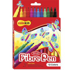  Filctoll készlet, COLOKIT &quot;FibrePen&quot;, 12 különböző szín filctoll, marker