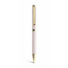 FILOFAX Golyóstoll, 0,8 mm, arany színű klip, rózsaszín tolltest, filofax &quot;confetti&quot;, fekete toll
