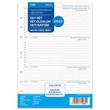 FILOFAX Kalendárium betét, tervező, Filofaxhoz, pocket méret, heti, 1 hét/2 oldal, 2025 gyűrűs kalendárium betétlap