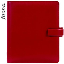 FILOFAX Kalendárium, gyűrűs, betétlapokkal, A5, FILOFAX "Metropol", vörös gyűrűskönyv