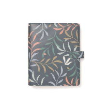 FILOFAX Kalendárium, gyűrűs, betétlapokkal, A5, FILOFAX "Botanical", sötétkék naptár, kalendárium