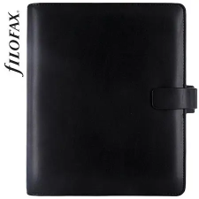 FILOFAX Kalendárium, gyűrűs, betétlapokkal, A5, FILOFAX "Metropol", fekete naptár, kalendárium