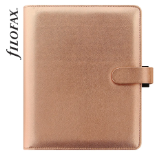 FILOFAX Saffiano Metallic A5, Rózsaarany naptár, kalendárium