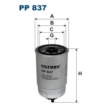 Filtron üzemanyagszűrő PP837 1db üzemanyagszűrő