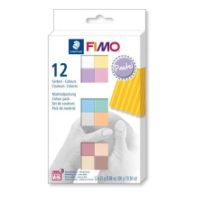 FIMO Gyurma, készlet, 12x25 g, égethetõ, FIMO "Soft Pastel" 12 különbözõ szín gyurma