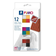 FIMO Gyurma, készlet, 12x25 g, égethető, FIMO &quot;Leather Effect&quot; , 12 különböző szín kreatív és készségfejlesztő