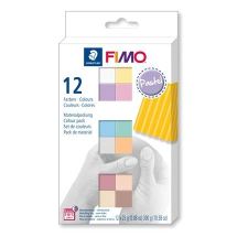 FIMO Gyurma, készlet, 12x25 g, égethető, "Soft Pastel" 12 különböző szín gyurma