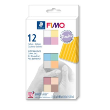 FIMO Gyurma, készlet, 12x25 g, égethető, "Soft Pastel" 12 különböző szín (FM8023C123) (FM8023C123) süthető gyurma