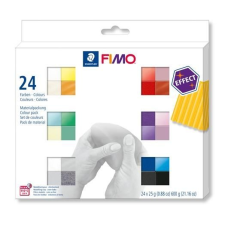 FIMO Gyurma, készlet, 24x25 g, égethetõ, FIMO "Effect Colours" 24 különbözõ szín gyurma