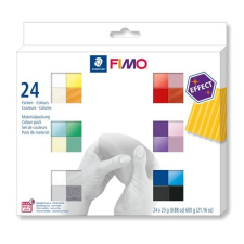 FIMO Gyurma, készlet, 24x25 g, égethető, "Effect Colours" 24 különböző szín süthető gyurma