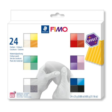 FIMO Gyurma, készlet, 24x25 g, égethető, "Effect Colours" 24 különböző szín (FM8013C241) (FM8013C241) süthető gyurma