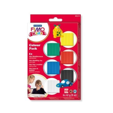 FIMO Gyurma készlet, 6x42 g, égethető, FIMO &quot;Kids Color Pack&quot;, 6 alapszín süthető gyurma