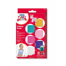 FIMO Gyurma készlet, 6x42 g, égethető, lányoknak, FIMO Kids Color Pack, 6 különböző szín (FM803202) süthető gyurma