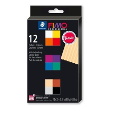 FIMO Gyurma, készlet, égethető, 12x25 g, FIMO "Professional Basic", 12 különböző szín gyurma