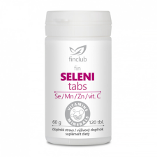 Finclub Selenitabs, szelén tabletta cinkkel, mangánnal, C-vitaminnal - antioxidáns vitamin és táplálékkiegészítő