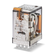  Finder 55.34.8.048.0040 Miniatűr ipari relé 4 váltóérintkező (CO) AgNi, 48V AC (50/60 Hz) vezerlőfeszültség, 7A folytonos áram, foglalatba dugaszolható - zárható teszt nyomógomb + mechanikus állapotjelzés villanyszerelés