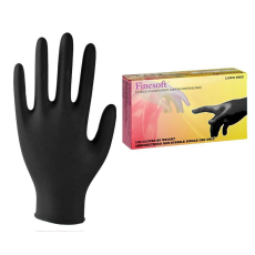  Finesoft Nitril vizsgáló kesztyű, púdermentes, fekete "M" 100 db/doboz