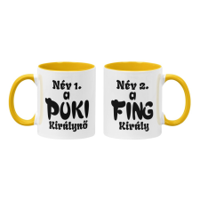  Fing király &amp; Puki királynő - Névre szóló - Páros Színes Bögre (2db) bögrék, csészék