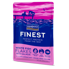  FISH4DOGS Zseb kutyáknak Finest darabok fehér halból lazaccal 100 g jutalomfalat kutyáknak
