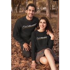  Fish Hunter unisex pulóver fekete egyedi ajándék