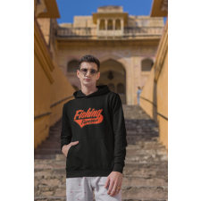  Fishing Forever unisex kapucnis fekete pulóver egyedi ajándék