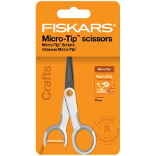 FISKARS Olló, általános, tapadásmentes, 13 cm, "MicroTip Titanium", fehér (IF1070025) (IF1070025) olló