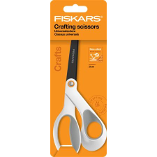 FISKARS Olló, általános, tapadásmentes, 21 cm, fiskars &quot;titanium&quot;, fehér olló