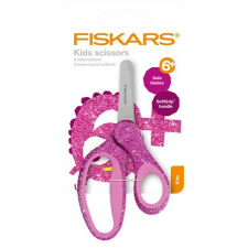 FISKARS Olló, iskolai, 13 cm, FISKARS &quot;Glitter Kids&quot;, rózsaszín olló