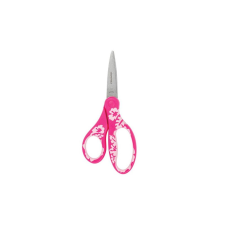 FISKARS Olló, iskolai, 15 cm, FISKARS "Softgrip", rózsaszín, virág motívummal olló
