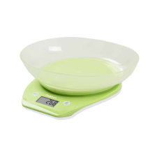 Fissman konyhai mérleg tállal, műanyag, 22x21x6,6 cm, zöld/fehér konyhai mérleg
