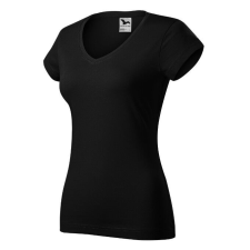 Fit V-neck póló női fekete L női póló