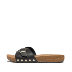 FitFlop Papucsok IQUSHION ADJUSTABLE BUCKLE LEATHER SLIDES Barna 38