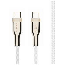 Fixed Braided Cable USB-C/USB-C, 0,5m, 100W, white kábel és adapter