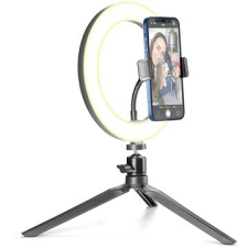 Fixed Cellularline Selfie Ring LED fénnyel szelfi fotókhoz és videókhoz, fekete színben tok és táska