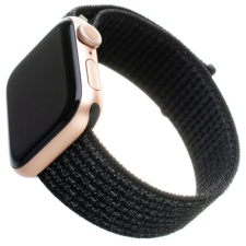 Fixed Elastic Nylon Strap for Apple Watch 42/44/45mm fényvisszaverő fekete okosóra kellék
