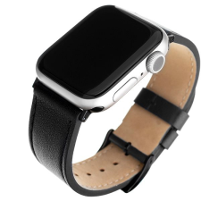 Fixed Leather Strap Apple Watch 42/44/45/Ultra 49mm - fekete okosóra kellék