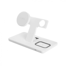 Fixed MagPowerstation vezetéknélküli töltő MagSafe támogatással, Apple iPhone/Watch/Airpods, fehér okosóra kellék