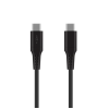 Fixed USB 2.0 hajlékony szilikon kábel USB-C/USB-C 0,3m, fekete FIXDLS-CC03-BK