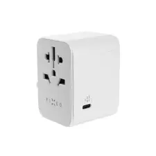 Fixed Utazóadapter EU, UK és USA/AUS számára, 1xUSB-C és 2xUSB kimenettel, GaN PD 30W, fehér PO_FIXCT30-1C2A-WH kábel és adapter
