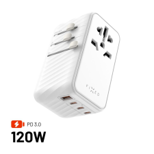 Fixed voyager utazó adapter 3xusb-c/1xusb gan 120w, fehér fixct120-3c1a-wh kábel és adapter