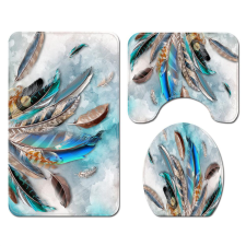  FizioTab Fürdőszobai szőnyeg készlet, 3 db, csúszásmentes, tollmintás lakástextília