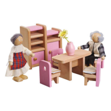 FKP Toys Ebédlő Fa bababútor készlet babaházhoz játékbaba felszerelés