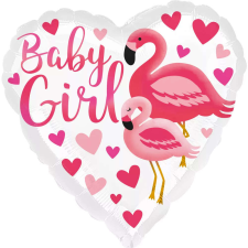 Flamingo Baby Girl fólia lufi 43cm party kellék