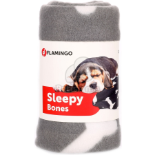  Flamingo csontmintás plüss pléd Szürke szállítóbox, fekhely kutyáknak