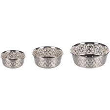  Flamingo fémtál - ezüst M - 1000 ml kutyatál