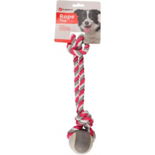Flamingo Flamingo Jim Pull Rope - kötél teniszlabdával, pink 6x40 cm játék kutyáknak