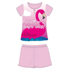 Flamingo Flamingó nyári rövid ujjú gyerek pizsama - pamut jersey pizsama