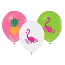 Flamingó Summer léggömb, lufi 5 db-os 12 inch (30cm) party kellék