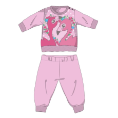  Flamingó téli pamut baba pizsama - interlock pizsama - világosrózsaszín - 92
